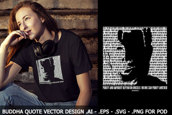 Buddha Quote Motivational Design Vector for Graphics and Illustrations