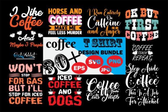 Coffee T-shirt SVG Bundle for Creative Design Projects