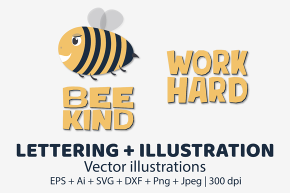 Cute Bee Graphics for Print Templates and Editorial Use
