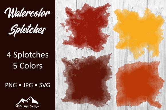 Fall Pumpkin Spice Watercolor Splotches for Branding