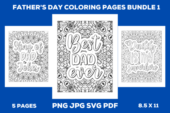 Father's Day Coloring Pages Bundle 1 - Graphics for Crafting