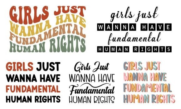Girls Fundamental Right SVG Bundle for T-Shirt Designs