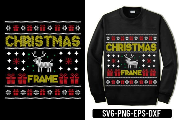 Ugly Sweater Christmas Frame – A Graphic Design Asset for T-Shirt Designs